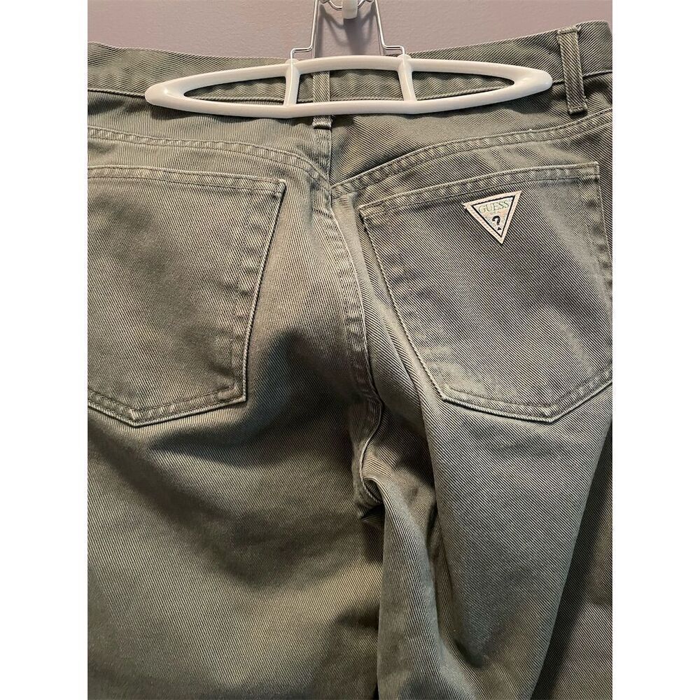 Guess Women's Green Straight Jeans Size 31 High Rise Denim Pants Y2K Feminine - Picture 7 of 8